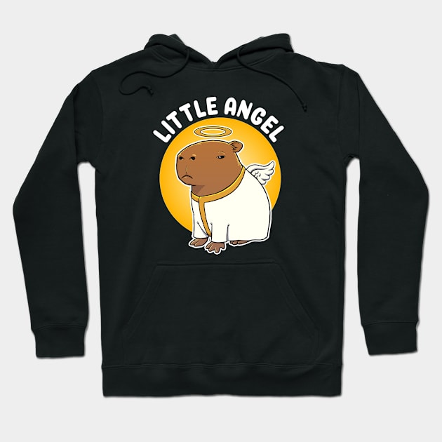 Little Angel Capybara Cartoon Hoodie by capydays